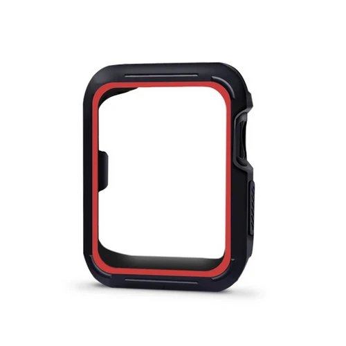 black red Экран защитный чехол для Apple Watch группа 4/3/2/1 iwatch 42 мм 38 мм 4 мм 40 мм противоударный Shell протектор Аксессуары - Цвет: black red