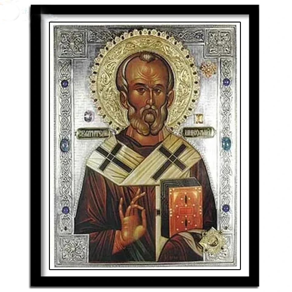 Полностью квадратные diy 5d алмазы st. Николас myra картина алмазной мозаики вышивка религиозные 5d фотографии по номерам