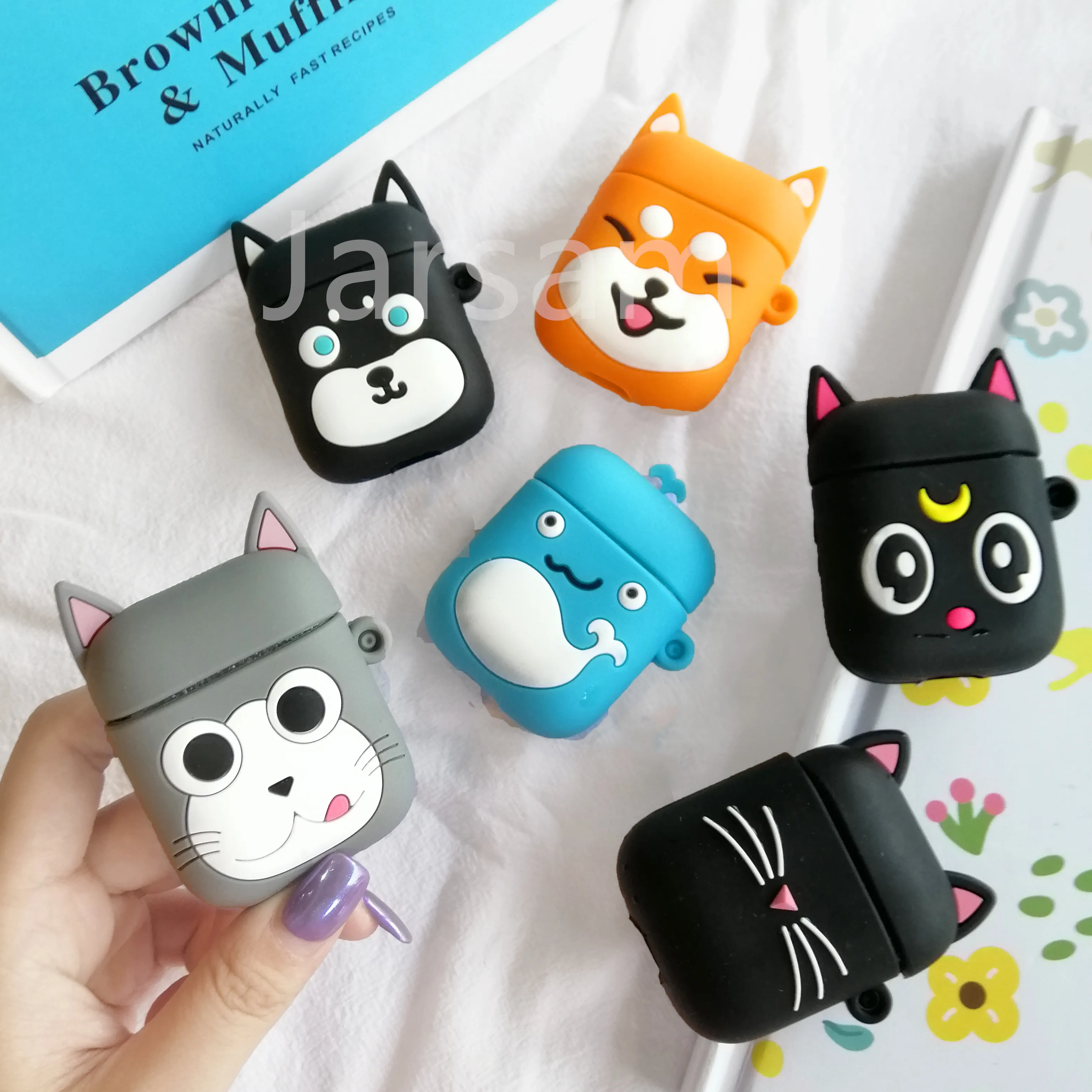 Чехол для Airpods силиконовый чехол с рисунком собаки Air pods милый наушников 3D