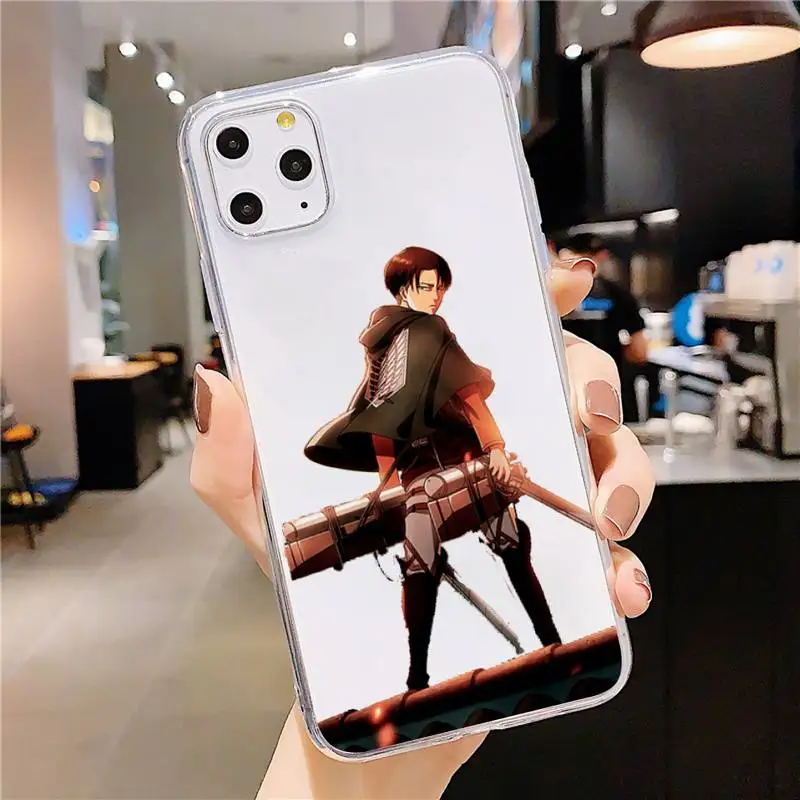 

Anime Japanese attack on Titan Phone Case Transparent for iPhone 11 12 8 7 Plus X XR mini pro XS MAX