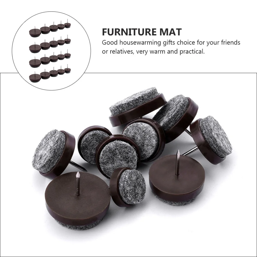 

50Pcs Practical Table Chair Foot Pads Floor Protective Furniture Mats Brown