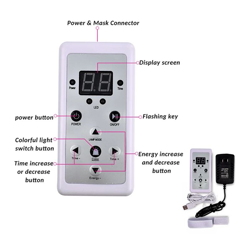 Аппарат для отбеливания кожи лица 7 цветов светильник фотонная