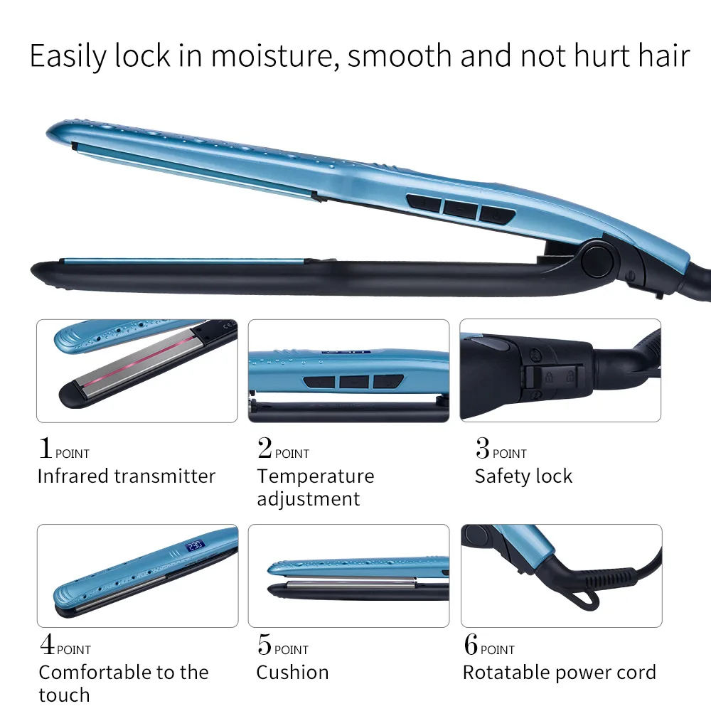

Anion Infrared Hair Straightener Liquid Crystal Display Narrow Curler Straightening Wet and Dry Straightening Splint