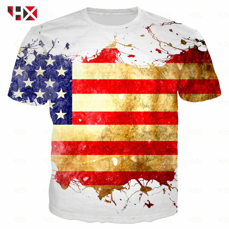 Футболка HX с 3D национальным флагом для мужчин и женщин повседневный летний топ