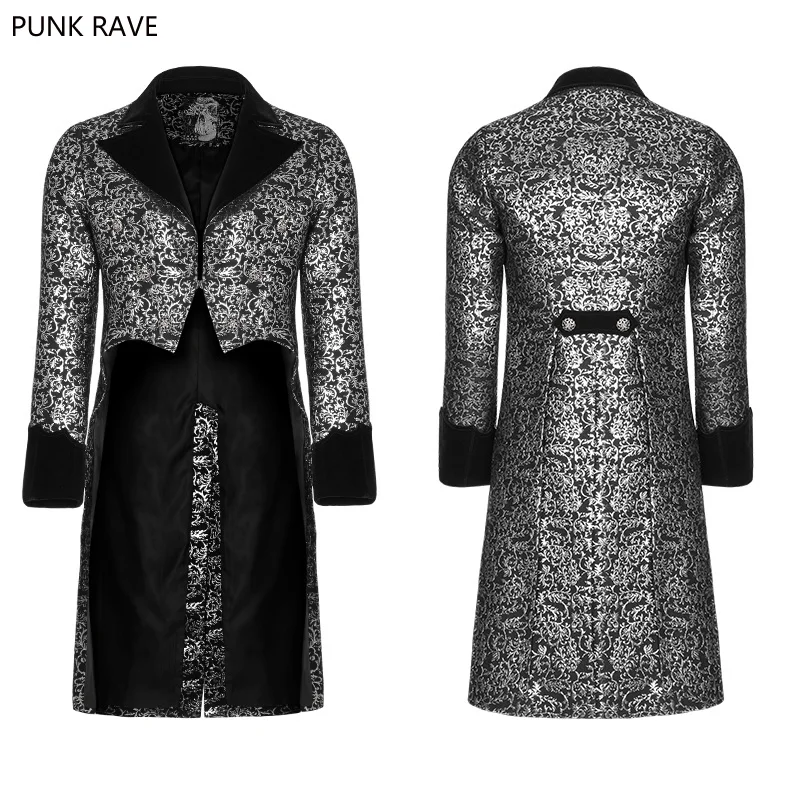 Мужская куртка в стиле панк рейва Готическая Роскошная стимпанк викторианской