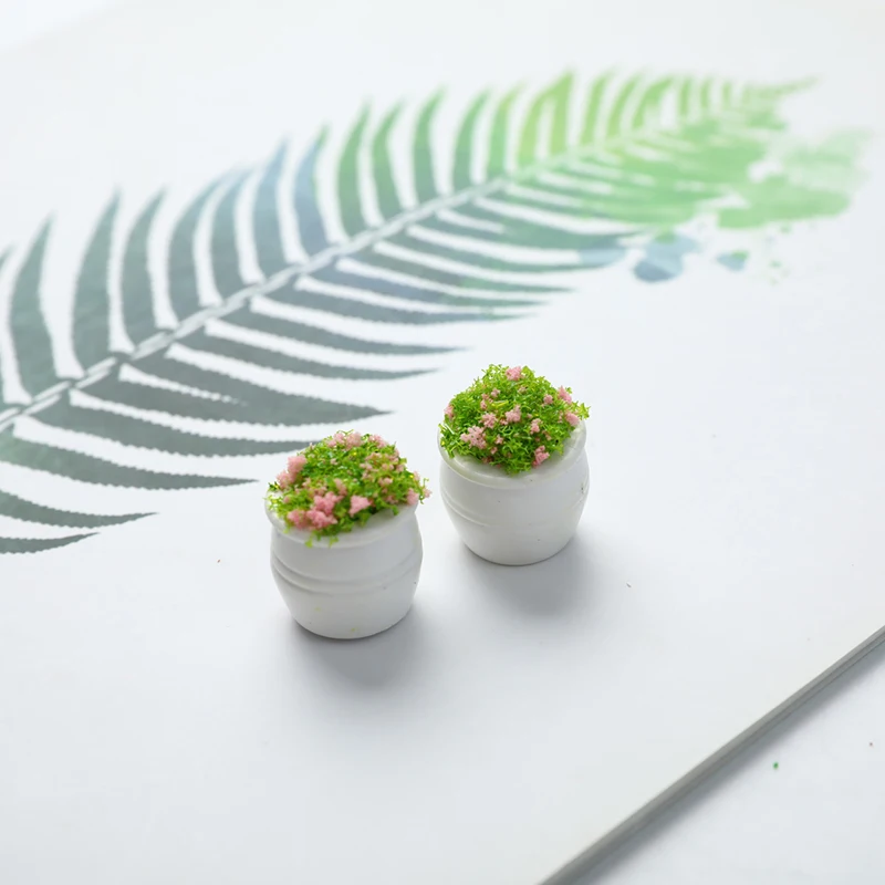 2 шт./лот мебель для кукольного домика 1:12 аксессуары мини-Цветочные Горшки Бонсай