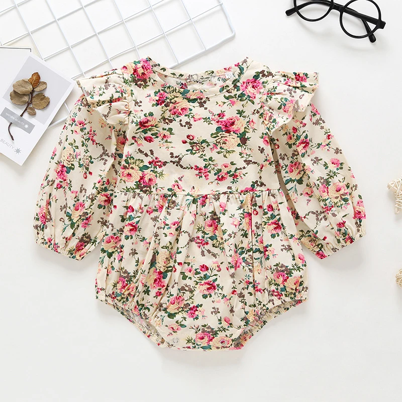 Новый цельнокроеный комбинезон для малышей с цветочным рисунком 100 классных и