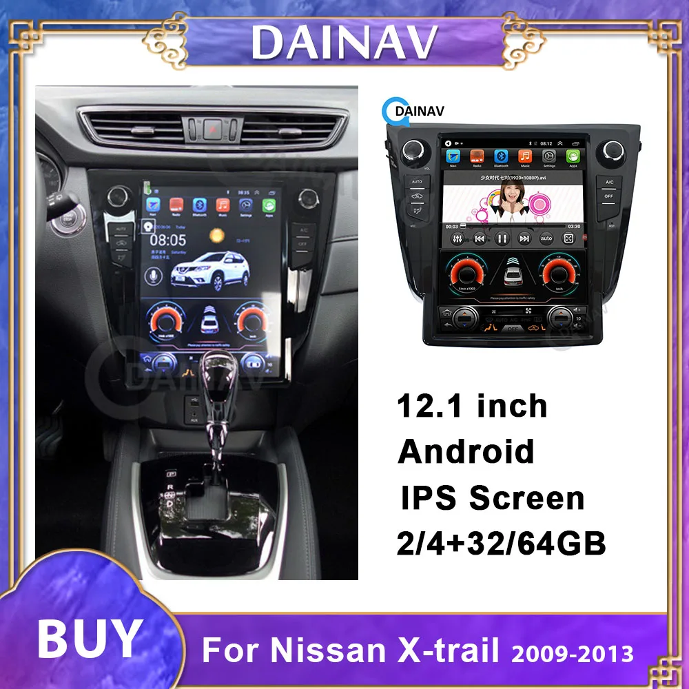 

Автомобильный мультимедийный плеер с вертикальным сенсорным экраном 12,1 дюйма, GPS-навигация, головное устройство для Nissan X-TRAIL 2013-2017, автомоби...