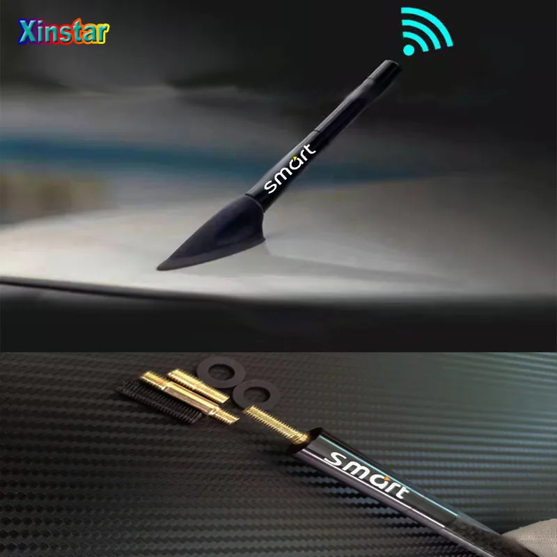 

12cm long Carbon Fiber car Vehicle Aerials Car Radio Antenna sticker For Mercedes Benz Smart Fortwo Forfour Forjeremy