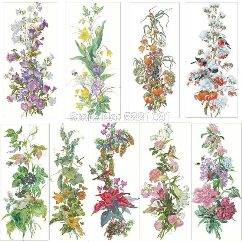 

Flower and birds patterns Counted Cross Stitch 11CT 14CT 18CT DIY Cross Stitch Kits Embroidery Needlework Sets home decor