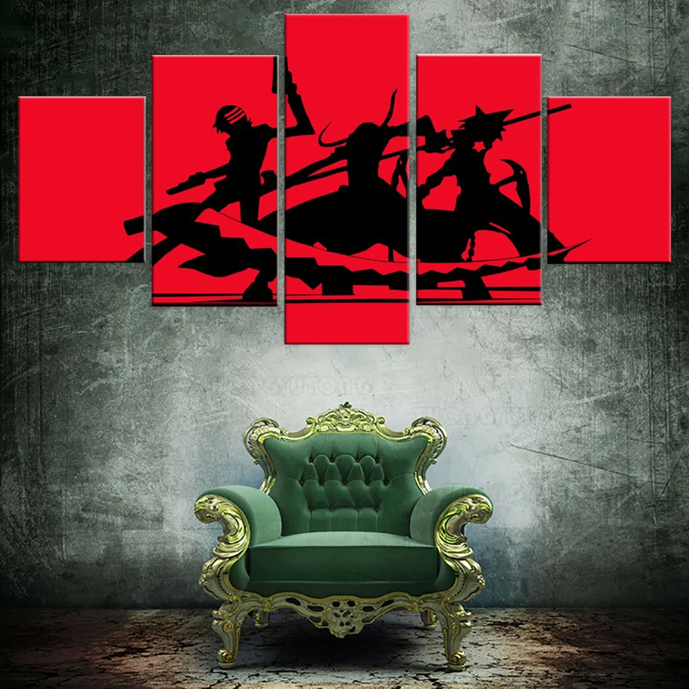 

No Framed Black Star Child Maka 5 piece Wall Art Canvas Print posters Paintings Oil Painting Living Room Home Decor Pictures