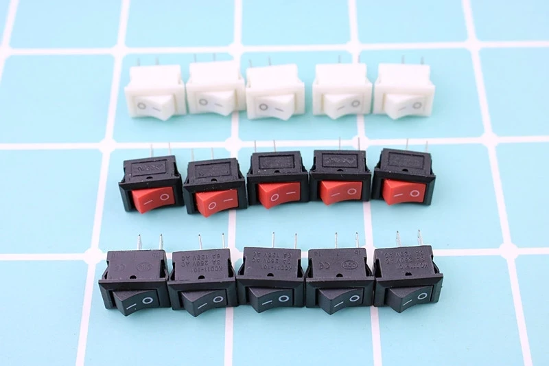 10 шт./лот 10*15 мм SPST 2-контактный вкл/выкл G130 клавишный выключатель 3A/250V автомобильный приборная панель грузовик RV ATV домашний черный