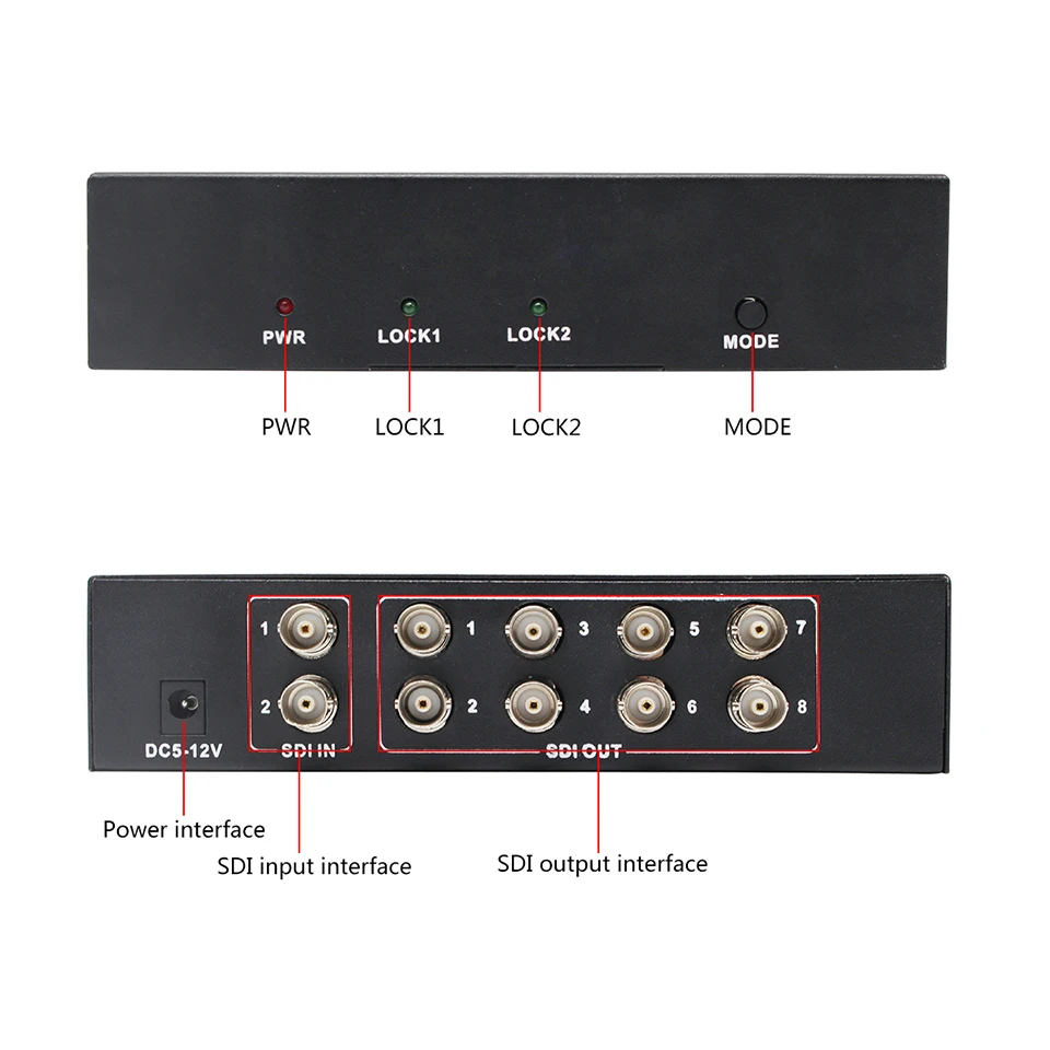 Высококачественный сплиттер SDI BNC Matrix SD/HD/3G-SDI переключатель 2 в 8 для камеры