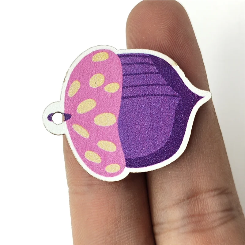 

Barwodo Jewelry Accessories Natural Wooden Material Mushroom Shape Pendant Bulk Items Wholesale Lots Loose Beads For DIY Crafts