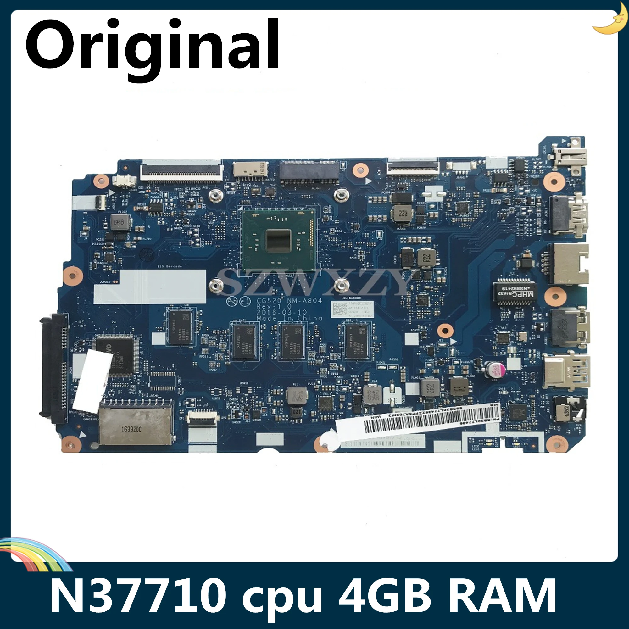 СОП для Lenovo Ideapad 110-15IBR Материнская плата ноутбука 5B20L77438 5B20L77436 N3710 CPU 4GB RAM CG520 NM-A804 100%