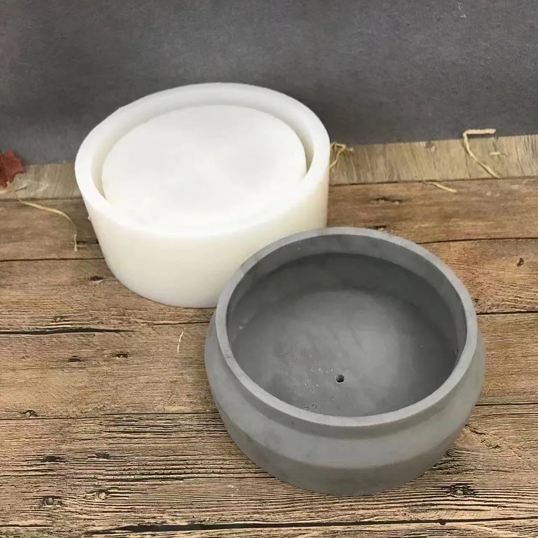 

Round Concrete Molds For European simplicity Pot Large Flower Pot Molds Silicone Molds for Concrete Cement DIY pot mould