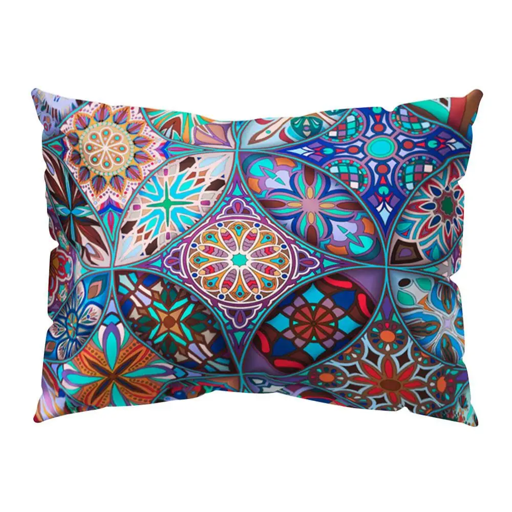 

Hot Sales Colorful Mandala Flower Pattern Pillow Case Cushion Cover Home Car Sofa Decor