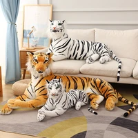 high quality 30 90cm big size simulation siberian tiger plush toys yellow white tiger dolls children kids decor birthday gift