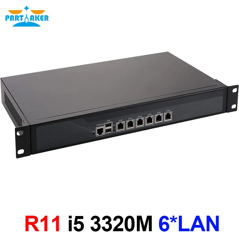 Partaker R11 Desktop Server 1U Firewall pfSense 1U Firewall Router with 6 Gigabit LAN Intel Dual Core i5 3320M 8GB Ram 128GB SSD