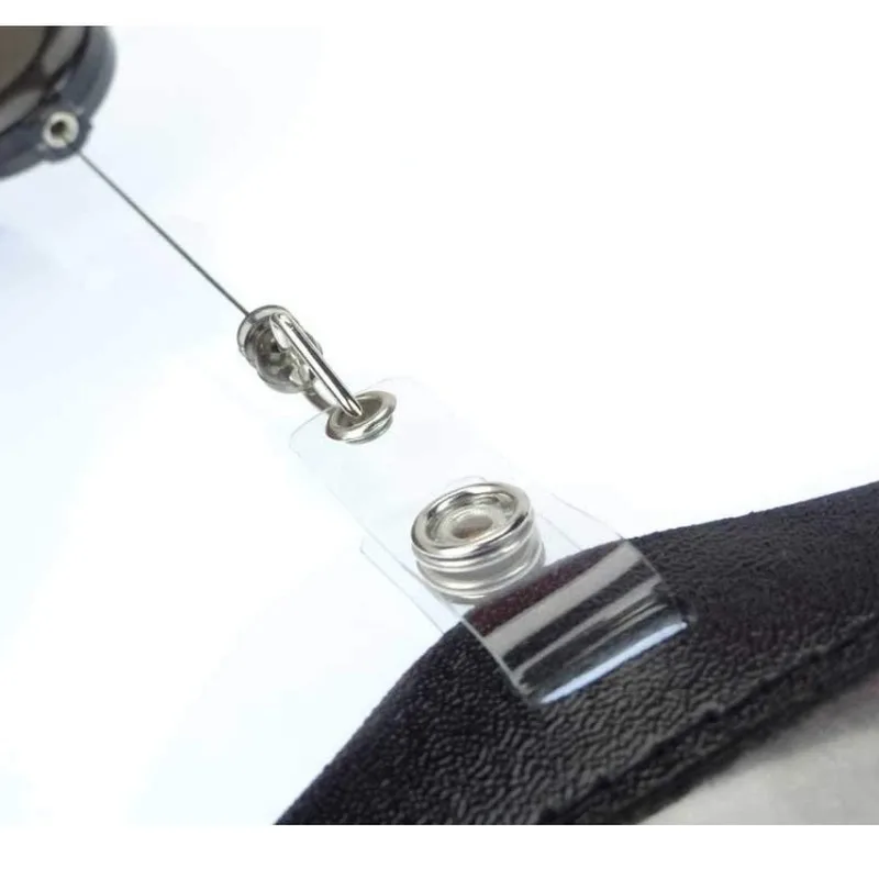 

Black PU Staff Work Card Holder ID Badge Case Clear Bank Credit Employee's Card Cover with Retractable Badge Reel Clip