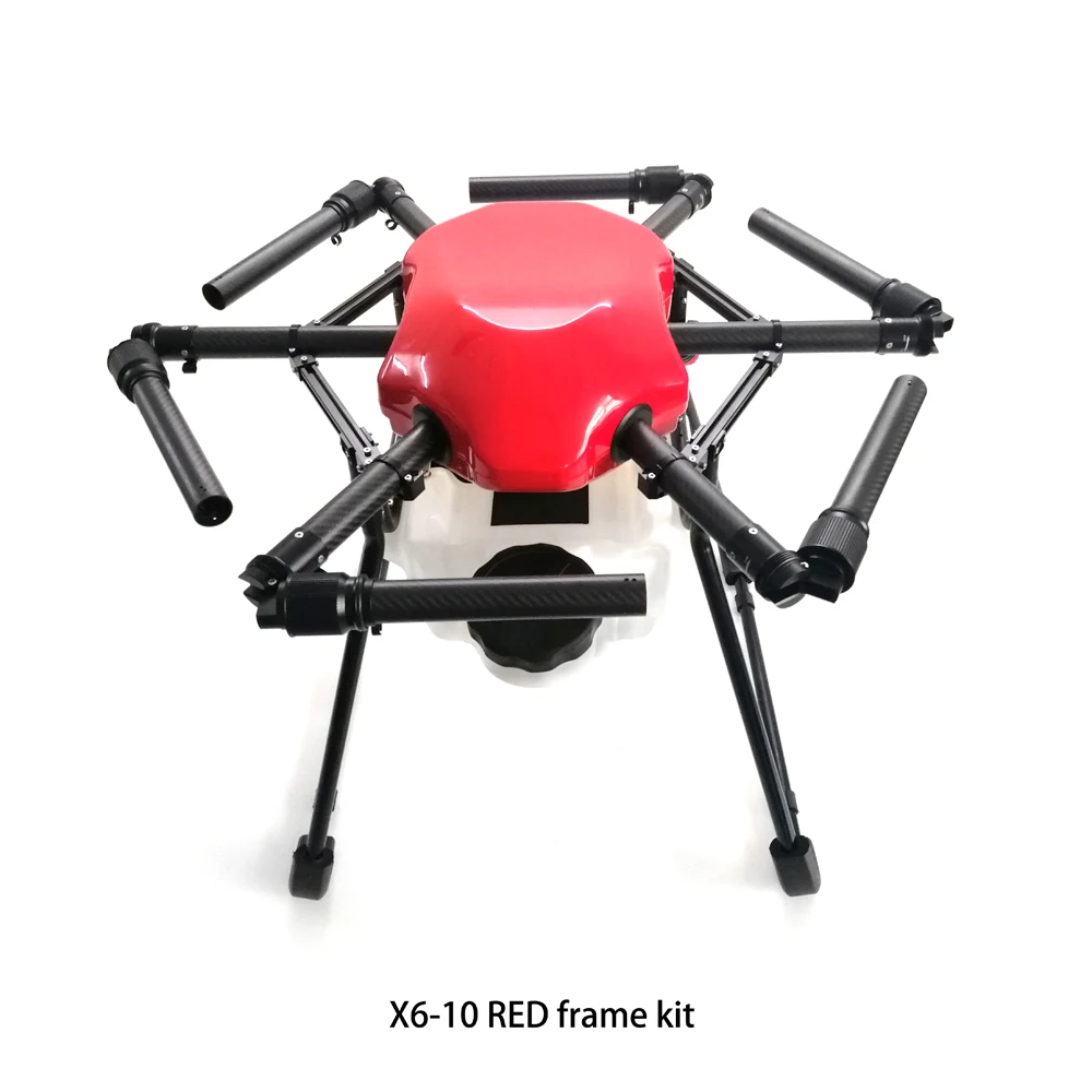 red frame kit X6-10, сельскохозяйственный беспилотный каркас, набор, распылитель пестицидов, Дрон, углеродное волокно, 10 кг, распылитель БПЛА, распылитель для новых фермеров - Цвет: red frame kit