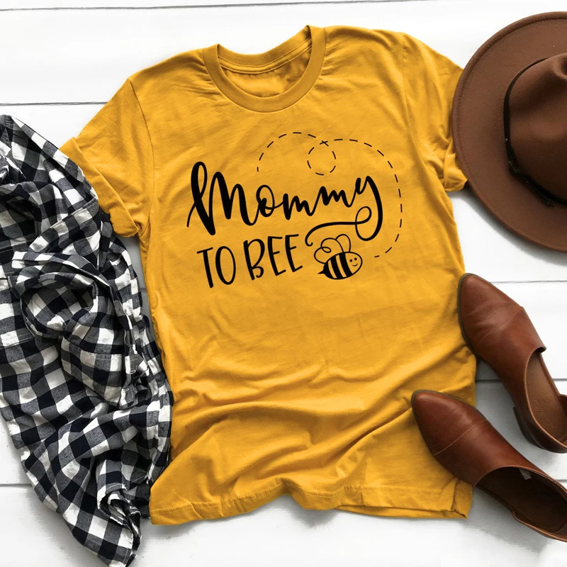Женская футболка из хлопка с принтом Mommy To Bee каваи Харадзюку лето объявление