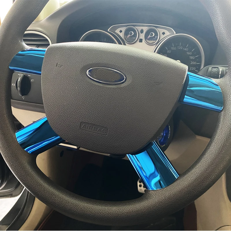 Декоративная наклейка на рулевое колесо из нержавеющей стали для Ford Focus 2 MK2 2005 - 2011