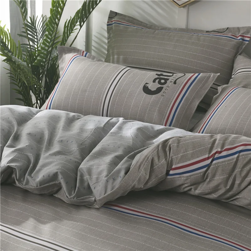 

Hot Sale Gray Cat Bedding Cotton Printed Pillowcase Quilt Cover Bed Sheet Queen Size Bed King Size Bed Four-Piece Set