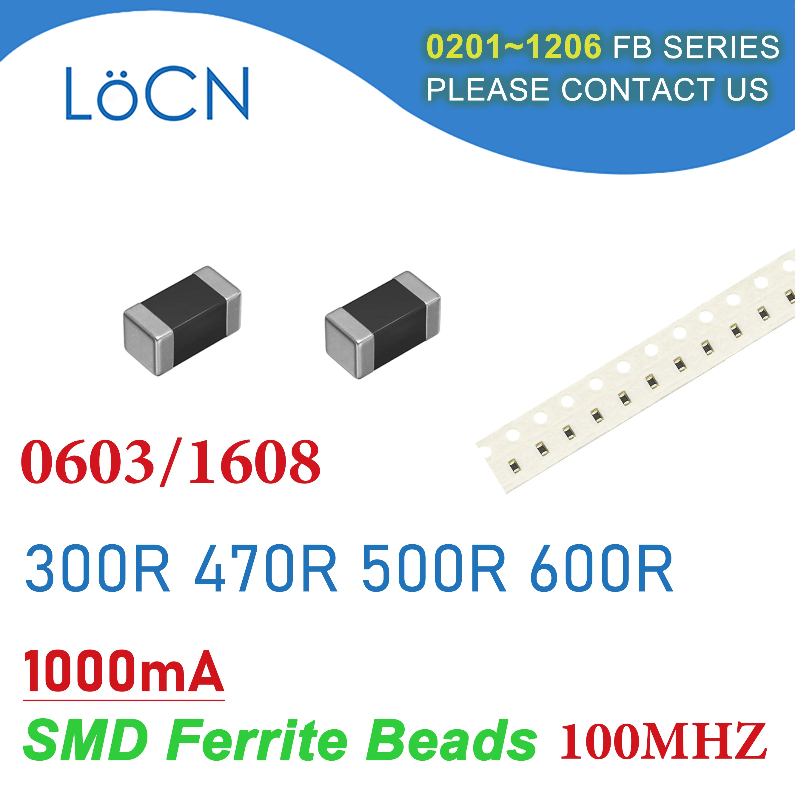 

4000PCS 0603/1608 100MHZ 1A SMD Ferrite Beads 300R 470R 500R 600R Chip Inductor Multilayer 25% 1000mA High Quality Current