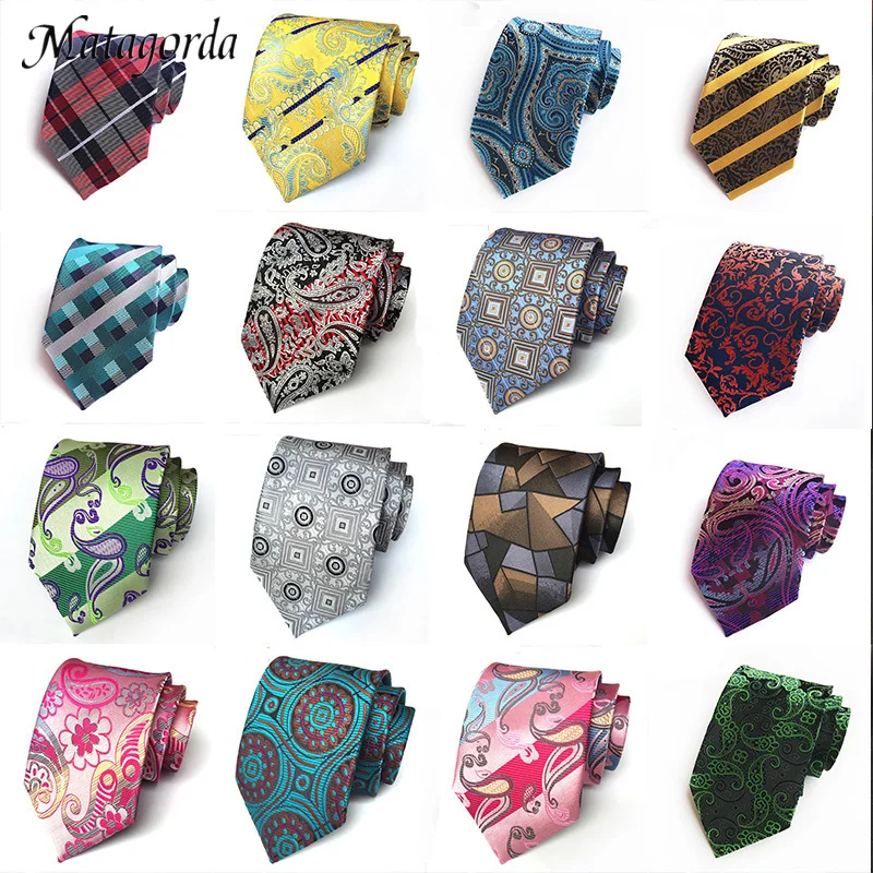 Man Necktie 8CM Flower Pasiley Pattern Silk Tie Business Wedding Party Cravat Gift for Father's Day 67 Colors Dress Accessory