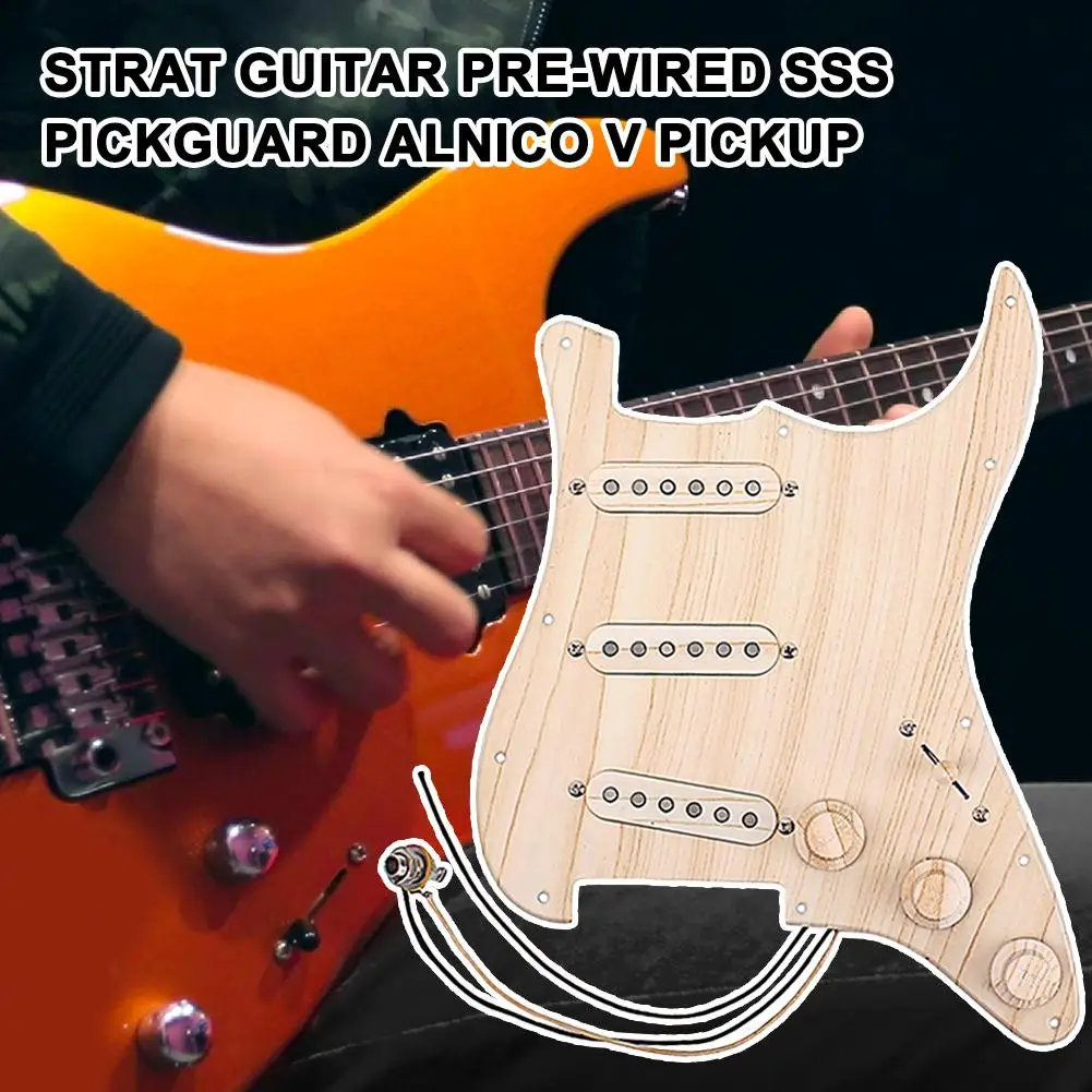 

Предварительно загруженные пикапы SSS Pickguard Alnico-V для гитары Strat, запчасти Luthier