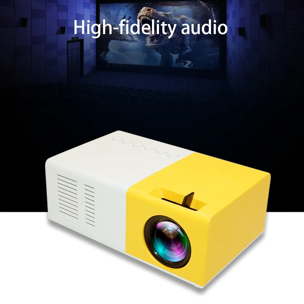 Портативный мини проектор J9 1080P HD домашний мультимедийный для AV USB TF карта VS