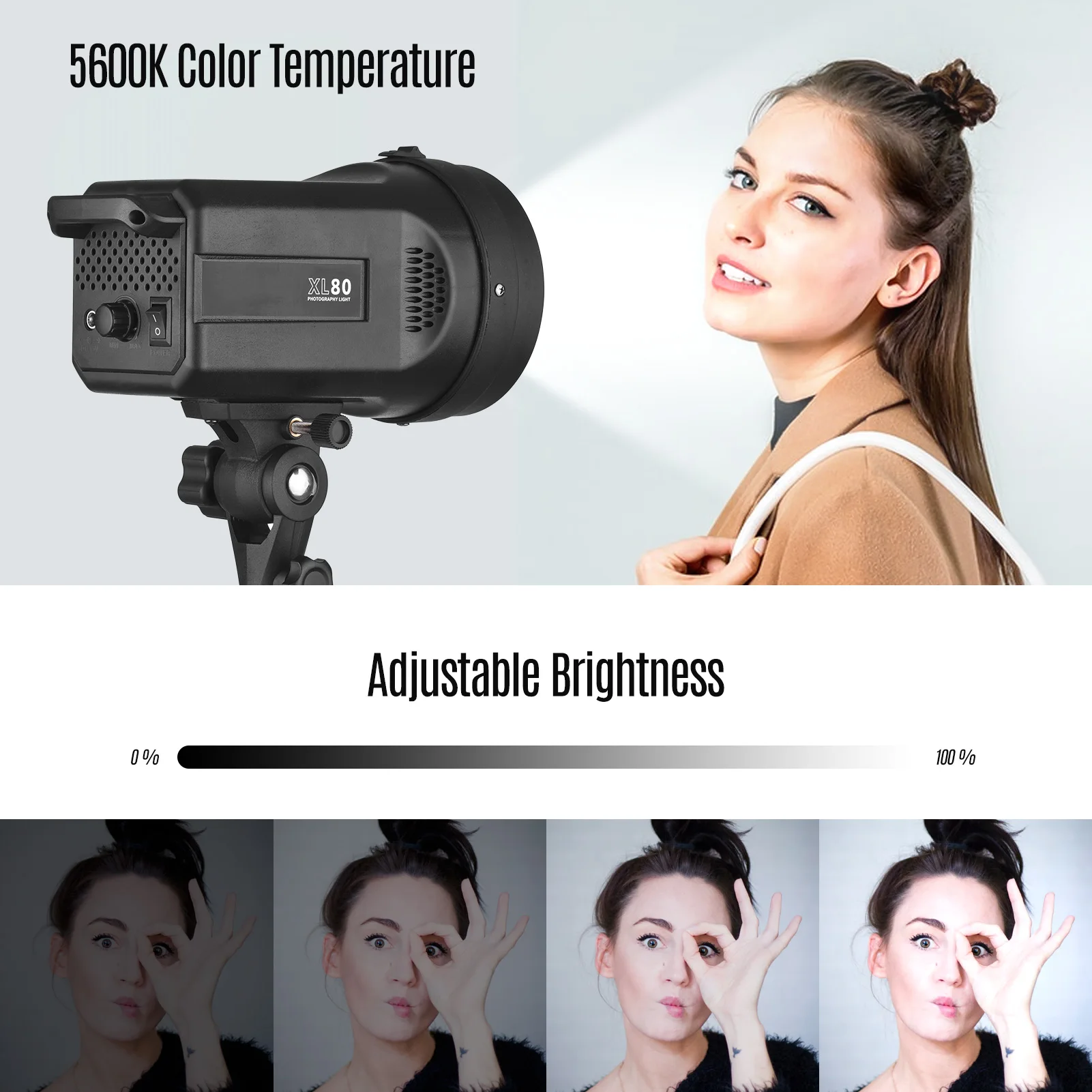 Компактная студийная Светодиодная лампа для непрерывного видео 80 Вт 5600K