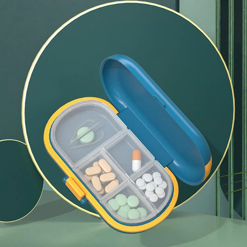 Portable Pill Box Distributed Small Mini Large Capacity Storage Travel Sealed Moisture-proof Medicine Dividable Tablet | Красота и