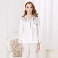 Womens Sleep  Lounge summer 100 silk Pajama Sets woman T8002-ZB