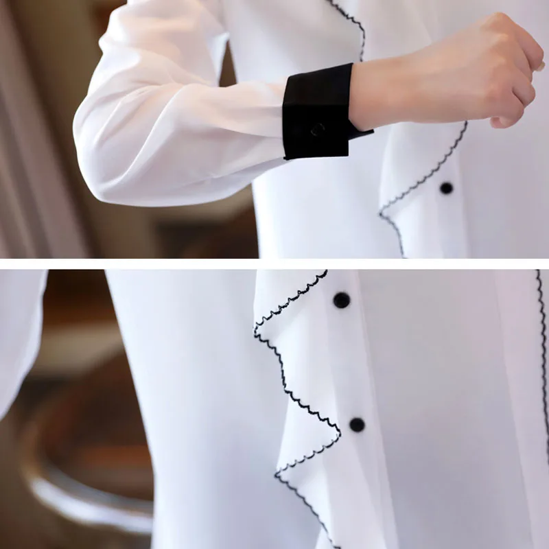 

Autumn Women's Blouse and Tops 2021 White Shirts for Women Chiffon Shirt Top Shirt Blusas Femininas Elegantes Women Clothes 0809