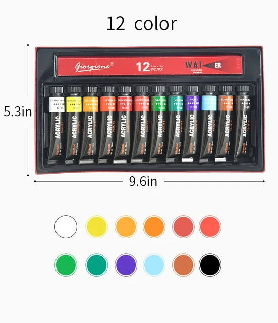 12 24 Colors Fabric Paint Set for Clothes with 6 Brushes, 1  Palette,Permanent Textile Puffy Paint Kit for Shoes, Canvas