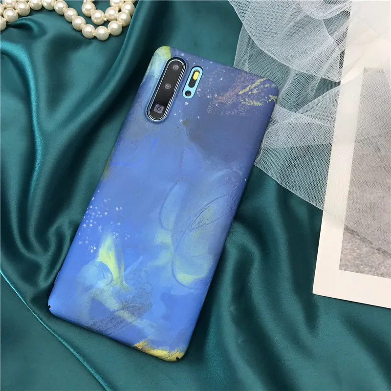 3D рельефный матовый чехол для Xiaomi mi 9 SE 9SE mi 8 Note 7 8 Pro Чехол с Луной, звездами, цветочными чернилами, чехол для Xiaomi mi 9 Funda - Цвет: Pattern B