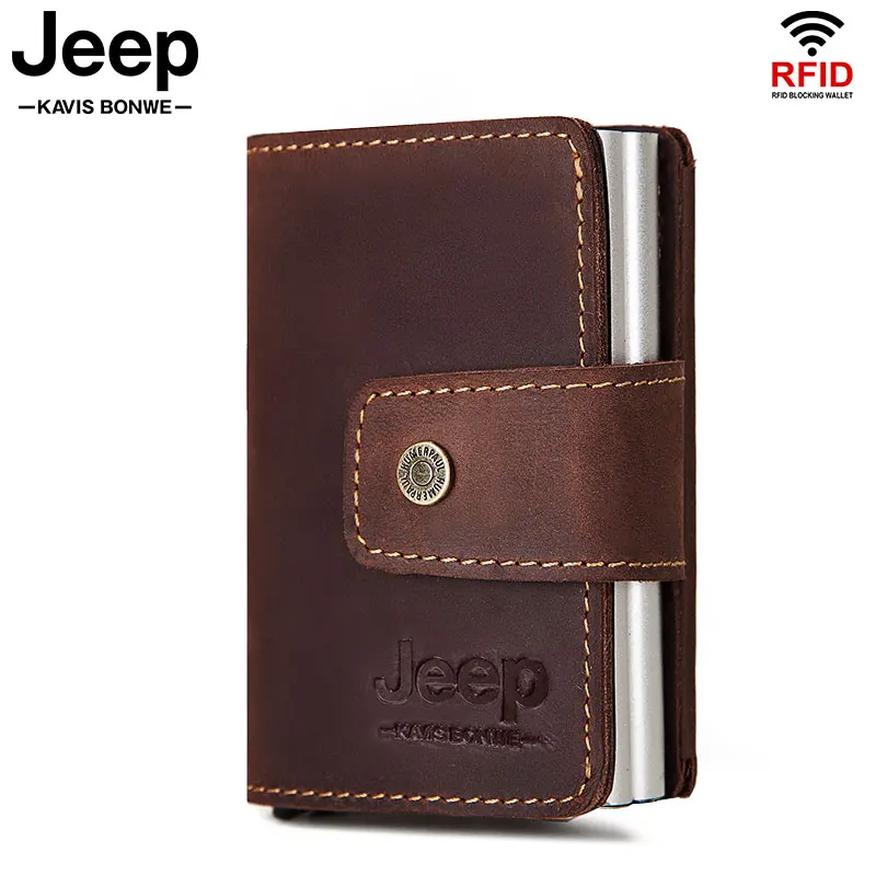 

Мужской автоматический кошелек из коровьей кожи, с отделением для кредитных карт