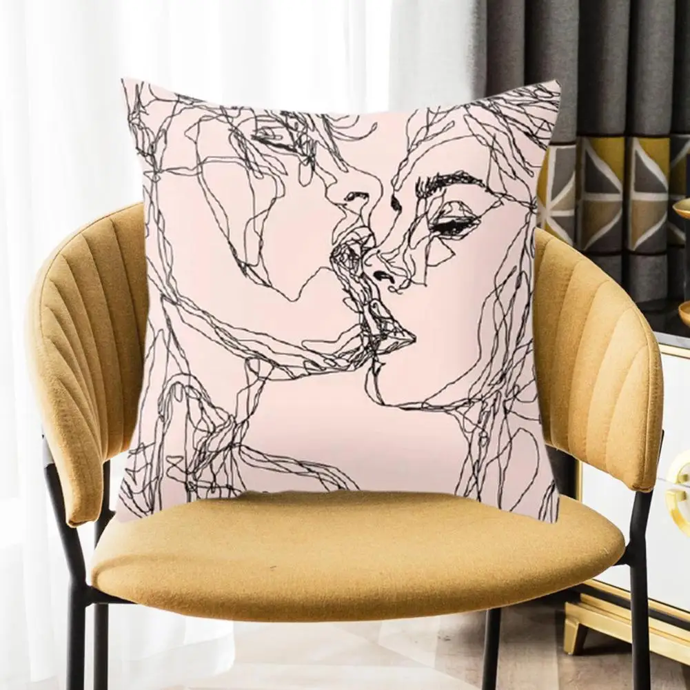 

Men And Women Fashion Sketch Men And Women Kissing Printing Pillow Polyester Pillowcases Office Throw Pillowcase Pillowcase J4f6