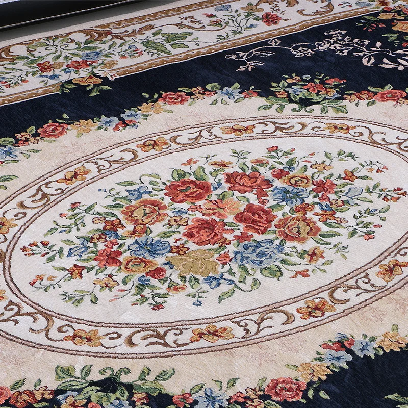 

Pastoral Carpets For Living Room Home Flower Bedroom Rugs Countryside Jacquard Carpet For Coffee Table Floor Mat Europe Carpet