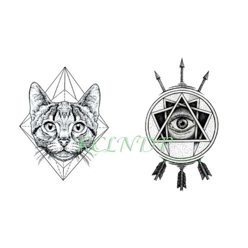 Водонепроницаемая Временная тату-наклейка &quotглаза Божия&quot Винтажная Старая