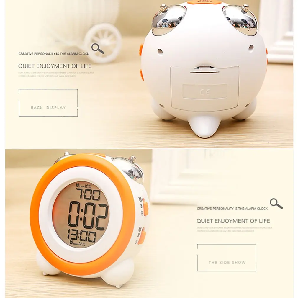 Alarm Clock Loud Light Bell Double Snooze Function LED Backlight Digital Battery Tabletop | Дом и сад
