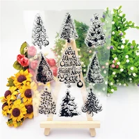 christmas tree clear stamps rubber stamp transparent silicone seal for diy scrapbooking photo album decorative new stamp crafts