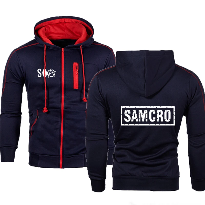 Мужская спортивная одежда SOA Sons of анархия the child new Fashion SAMCRO худи на молнии