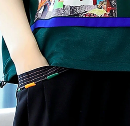 

Casual 2 Piece Sets Womens Outfits Geometric Korean Tracksuit Loose Womens Matching Set Ensemble Pantalon Et Haut Femme