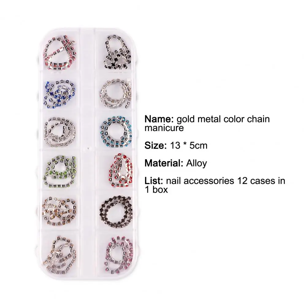 12 отделений в коробке красивые искусственные ногти искусство для творчества