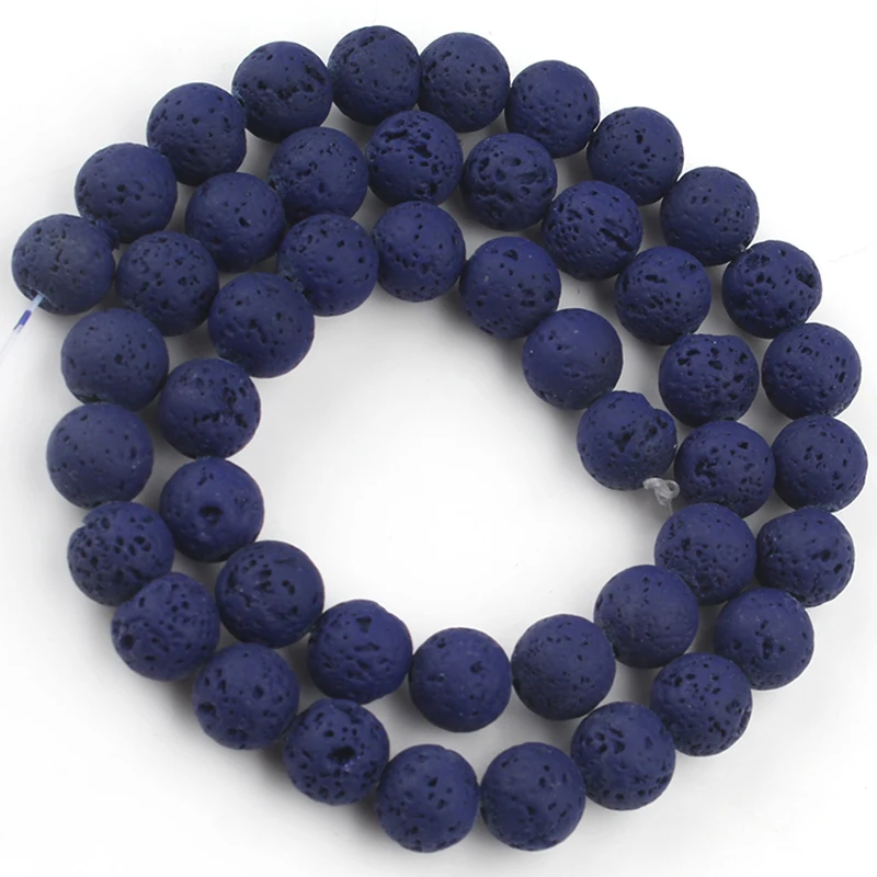 

Rubber Dark Purple Lava Stone Beads Natural Volcanic Rock Round Loose Bead For Jewelry Making Diy Women Bracelet 4/6/8/10mm 15"