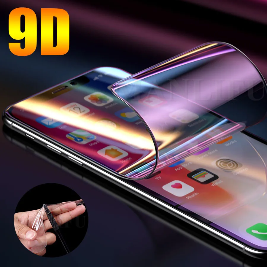 Мягкая силиконовая Гидрогелевая защитная пленка 9D для Apple iPhone 12 11 Pro XS Max XR X 8 7 6 Plus SE