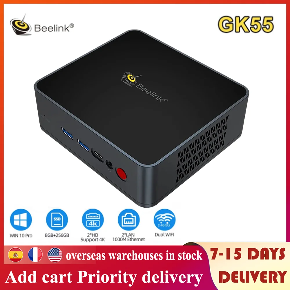 

2021 Beelink GK Mini Windows 10 MINI PC Intel Gemini J4125 8GB 128GB 5.8G WiFi 1000M LAN Bluetooth 4K Gaming Computer VS GK55